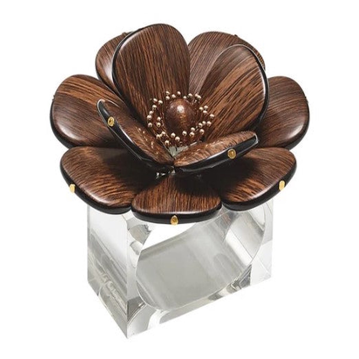Begonia Napkin Ring in Brown