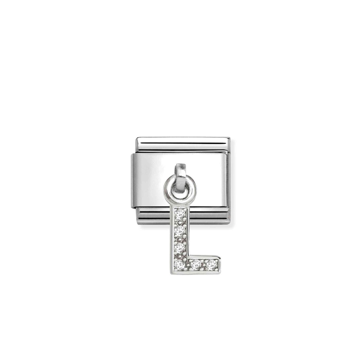 Nomination Composable Hanging Link, Sparkling Letter L