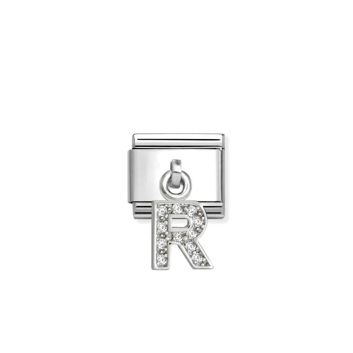 Nomination Composable Hanging Link, Sparkling Letter R