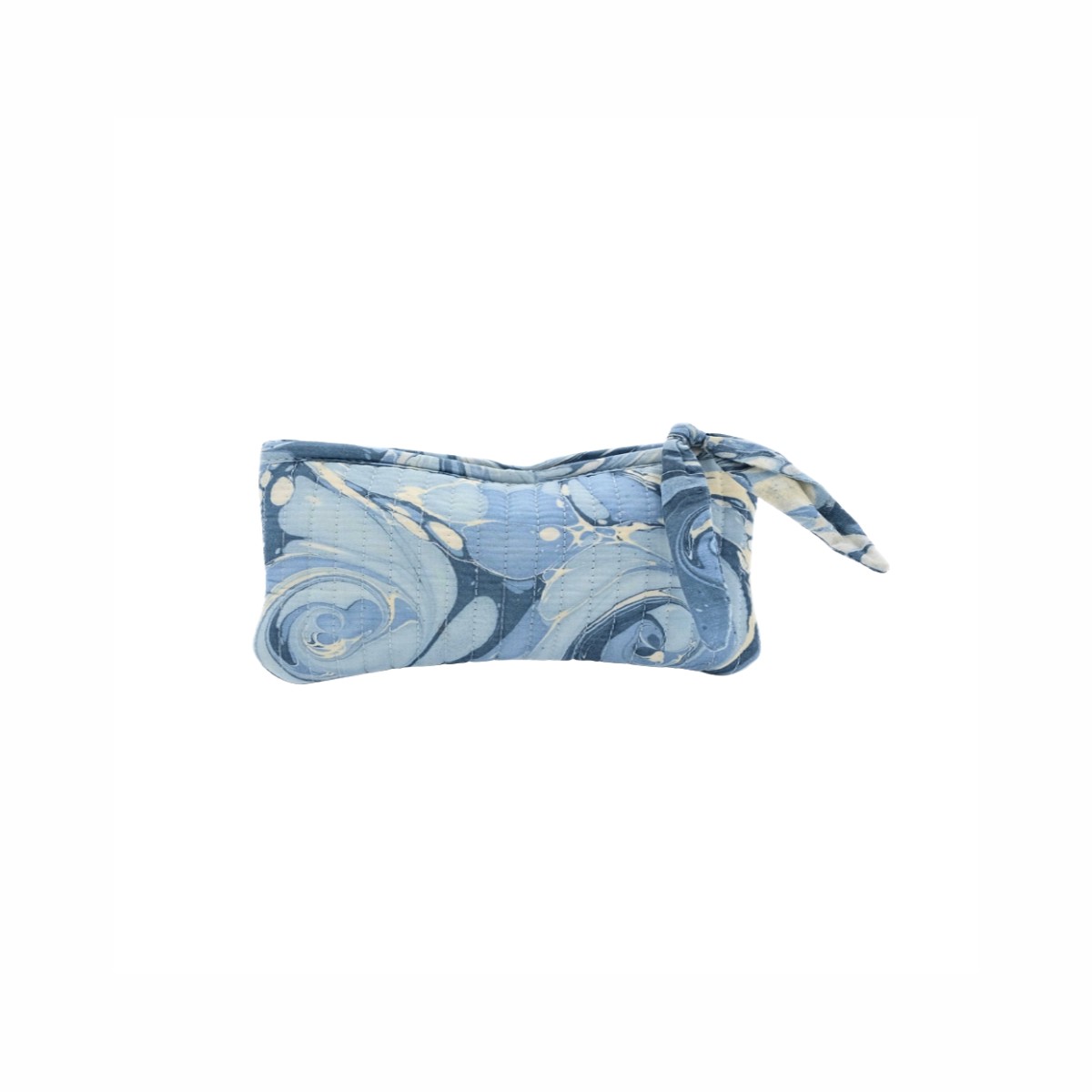 Hand-Marbled Pouch in Ocean Wave