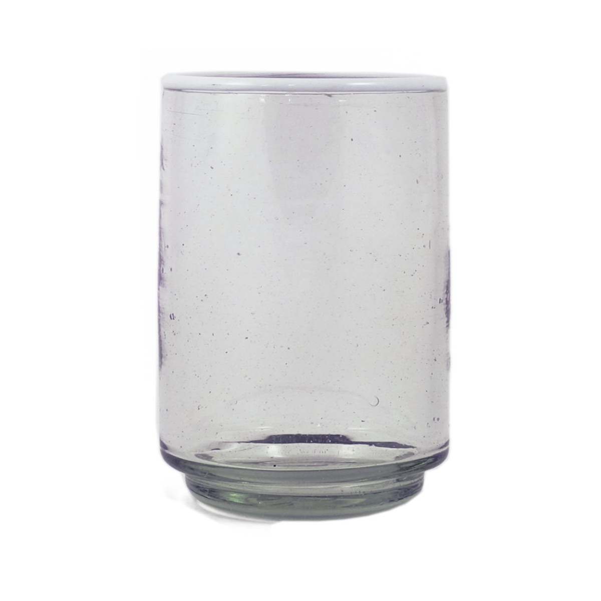 Large White Rim Stacking Glass