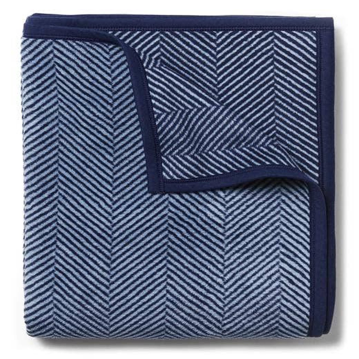 Navy Harborview Herringbone Blanket