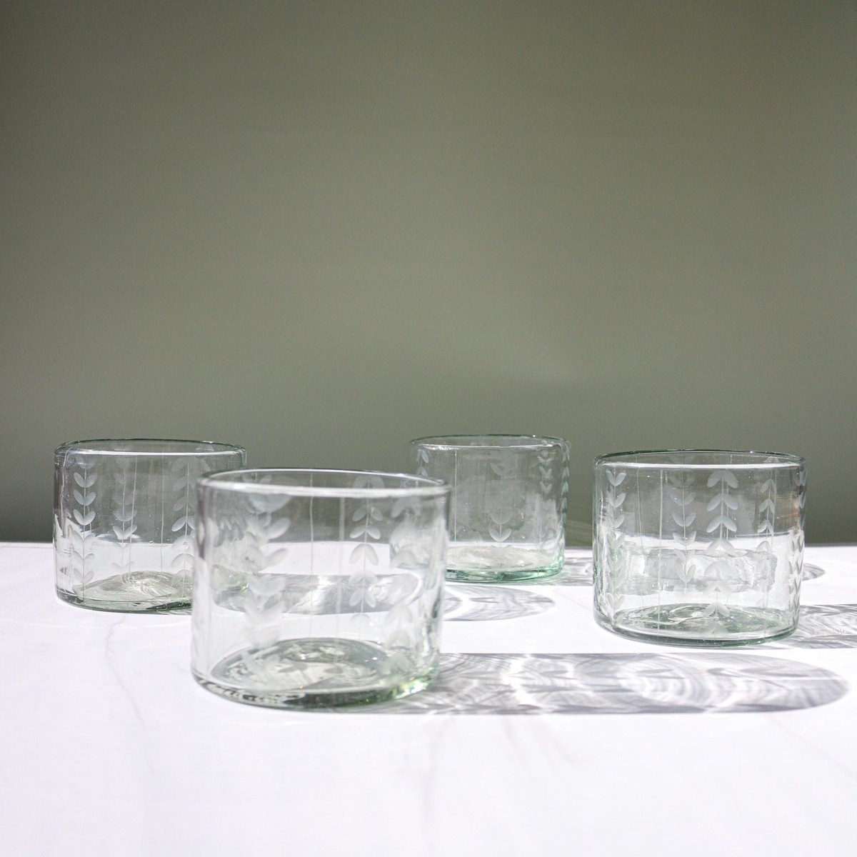 Clear Herringbone Short Glass