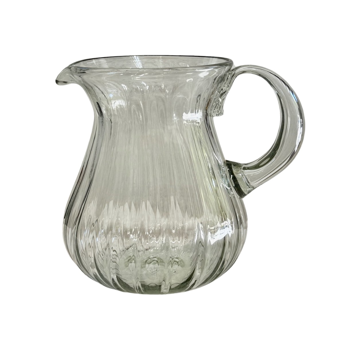 Handblown Fluted Pitcher