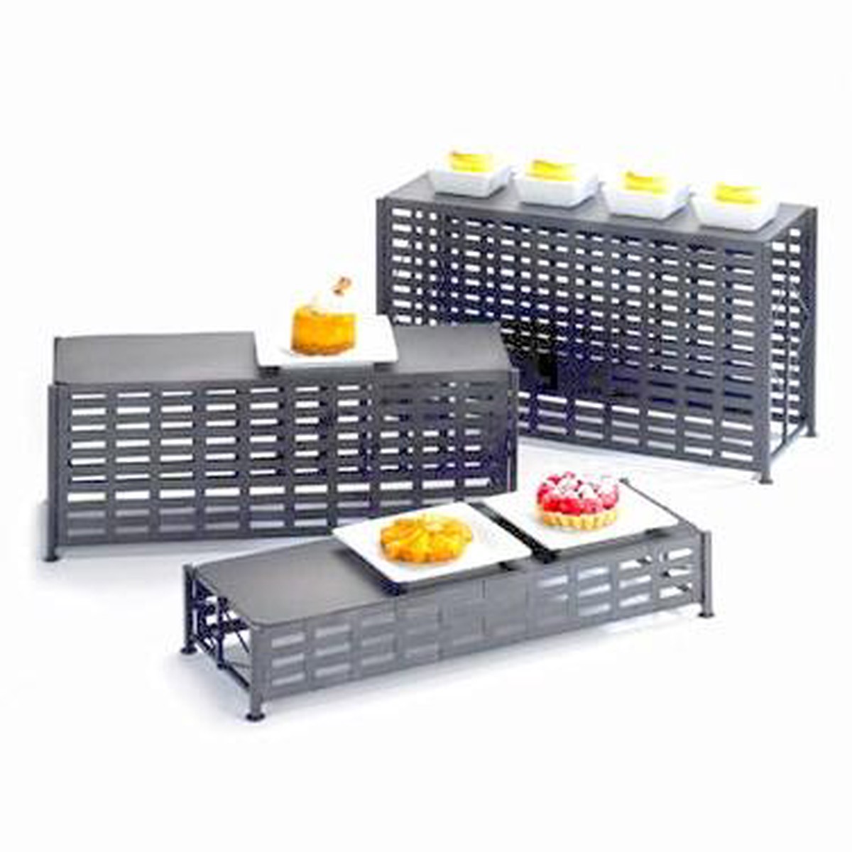 Cal-Mil 1247-7 Rectangular Buffet Riser - 6.5"H, Iron, Black