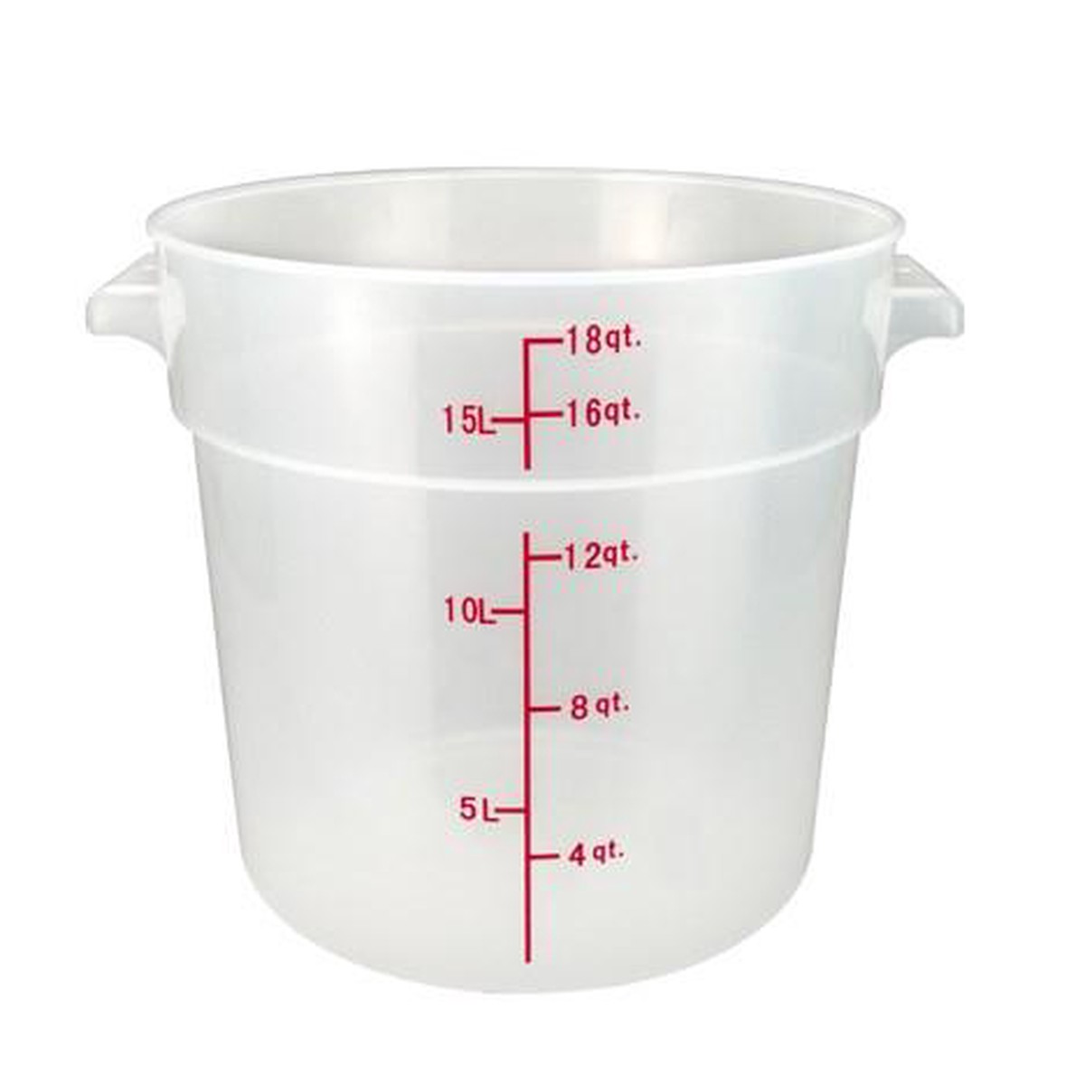 Winco PTRC-18 Round Storage Container, Translucent, Polypropylene, 18 Qt
